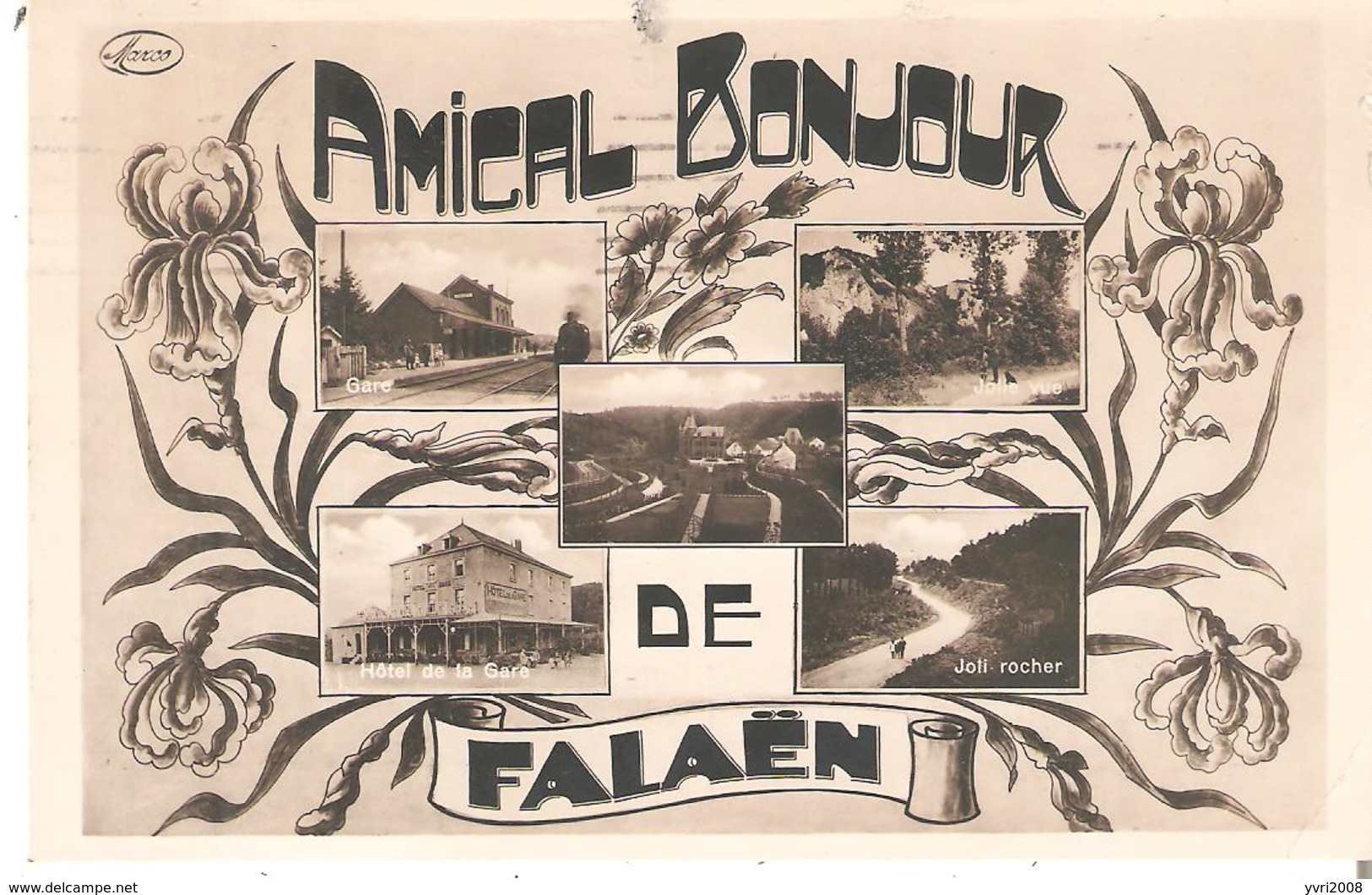 CP. "AMICAL BONJOUR De FALAËN" Hôtel De La Gare Omer Cobut-Spineux  En 1932 - Autres & Non Classés