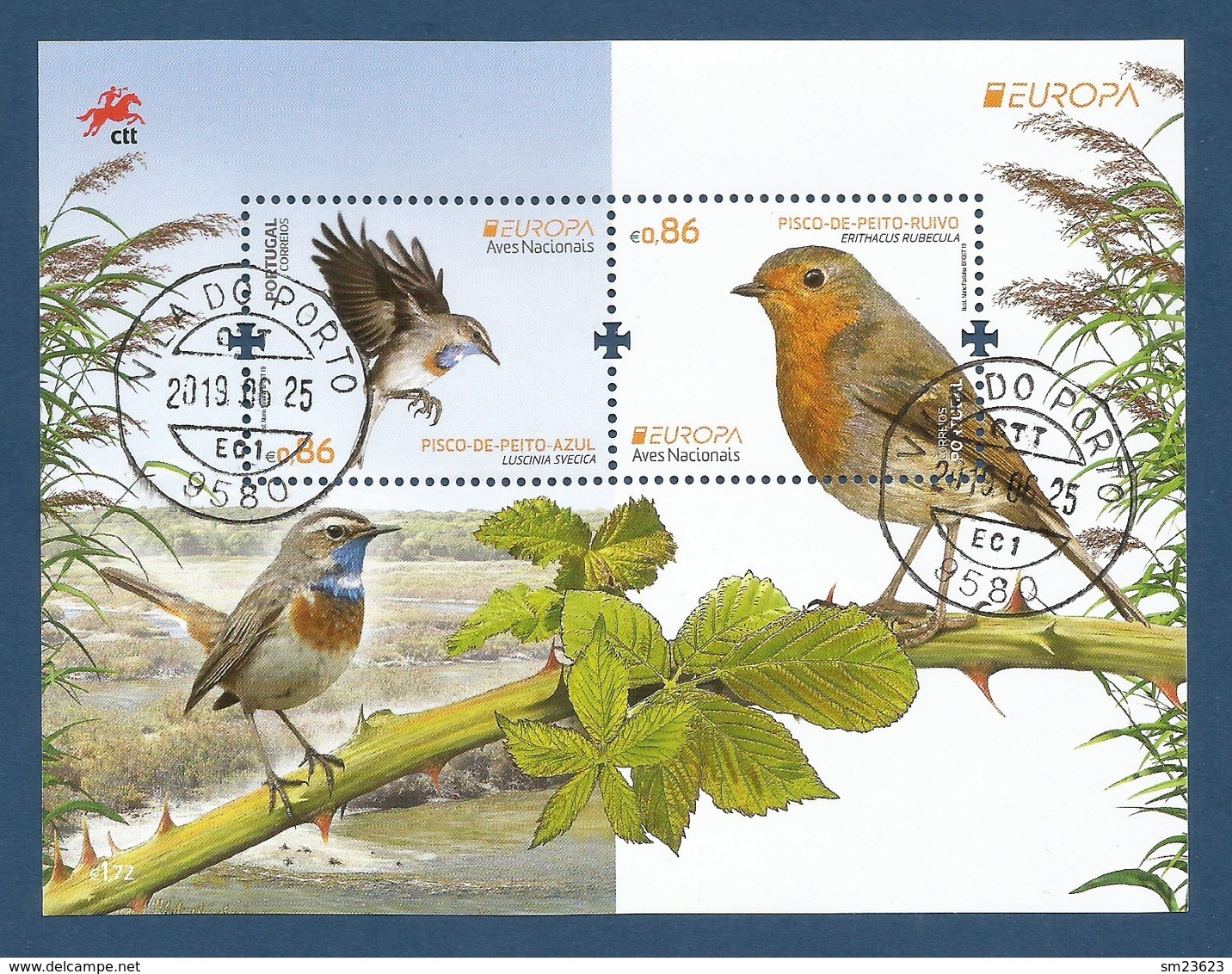 Portugal  2019 , EUROPA CEPT Birds - Aves Nacionals - Block / Sheet - Gestempelt / Fine Used / (o) - 2019