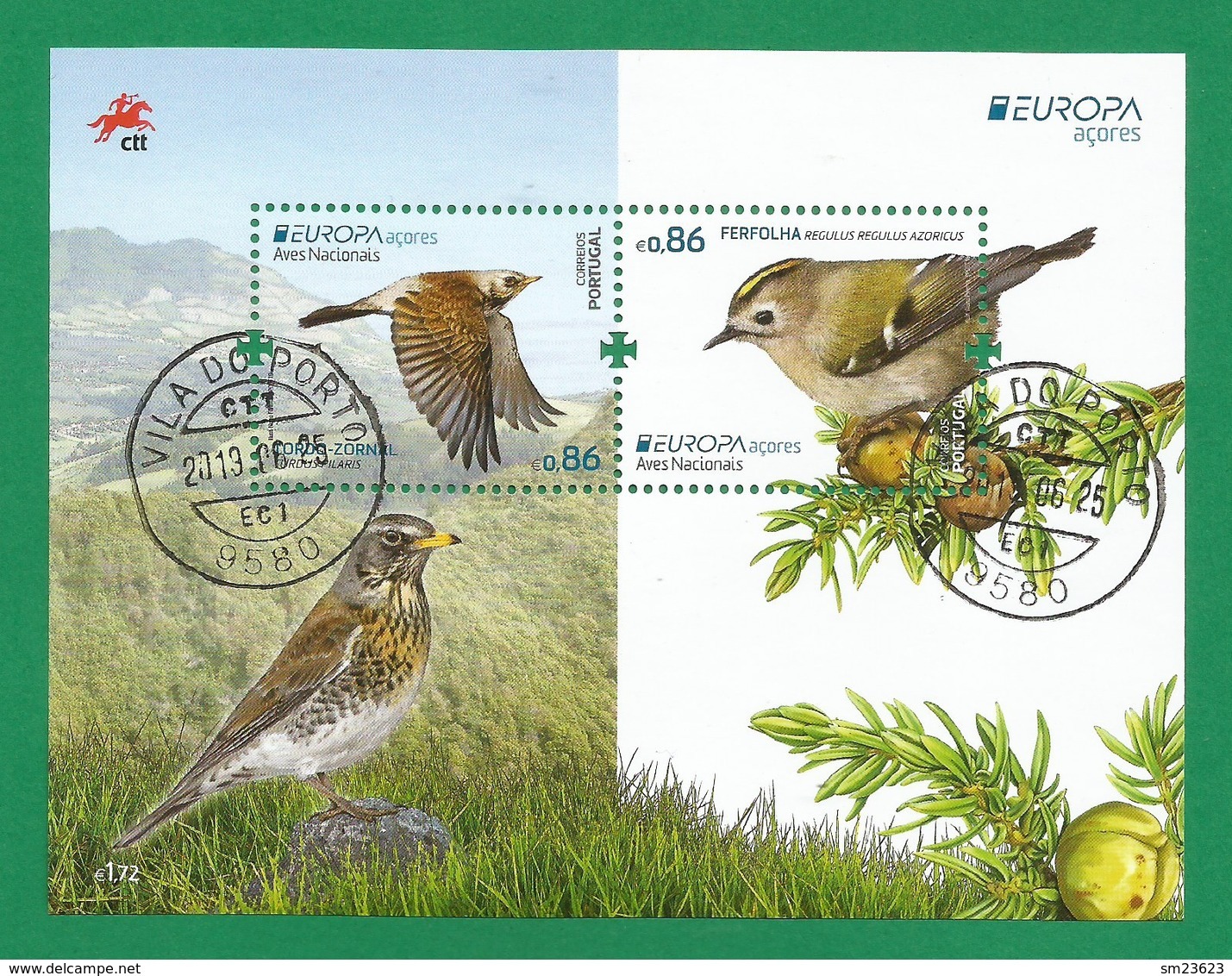 Portugal / Acores  2019 , EUROPA CEPT Birds - Aves Nacionals - Block / Sheet - Gestempelt / Fine Used / (o) - 2019