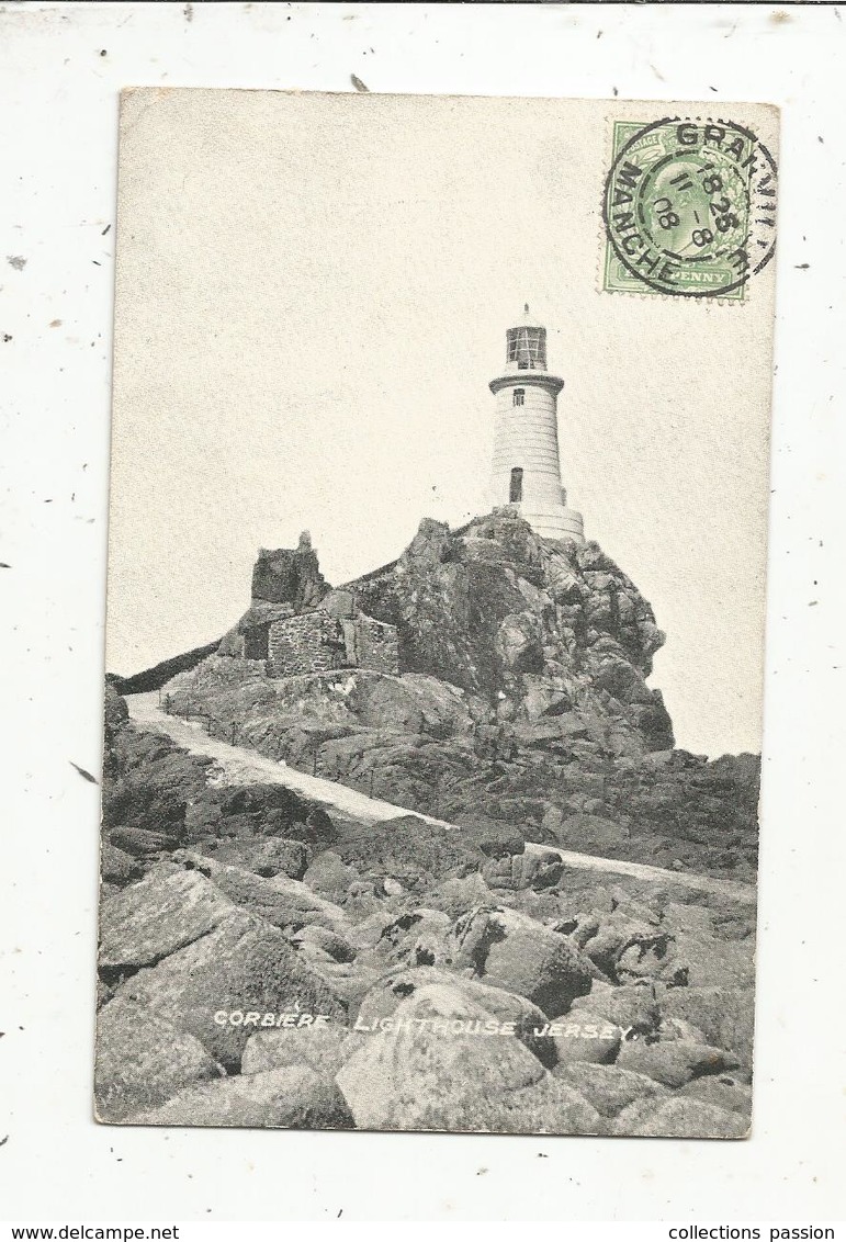 Cp, Royaume Uni ,  JERSEY ,  CORBIERE LIGHTHOUSE ,  Voyagée 1908, N° 06529 - Autres & Non Classés