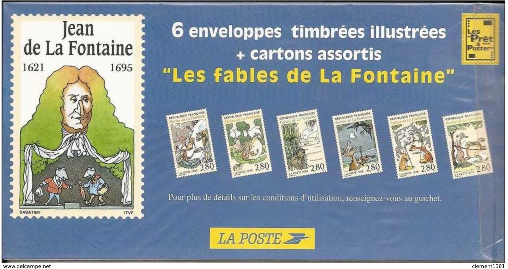 Lot 6 PAP Illustrés LES FABLES DE LA FONTAINE  Neufs, Sous Blister 1995 Entiers Postaux - PAP: Sonstige (1995-...)