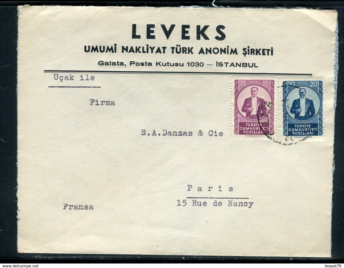 Turquie - Enveloppe Commerciale De Istanbul Pour La France En 1935 -  Réf J177 - Brieven En Documenten