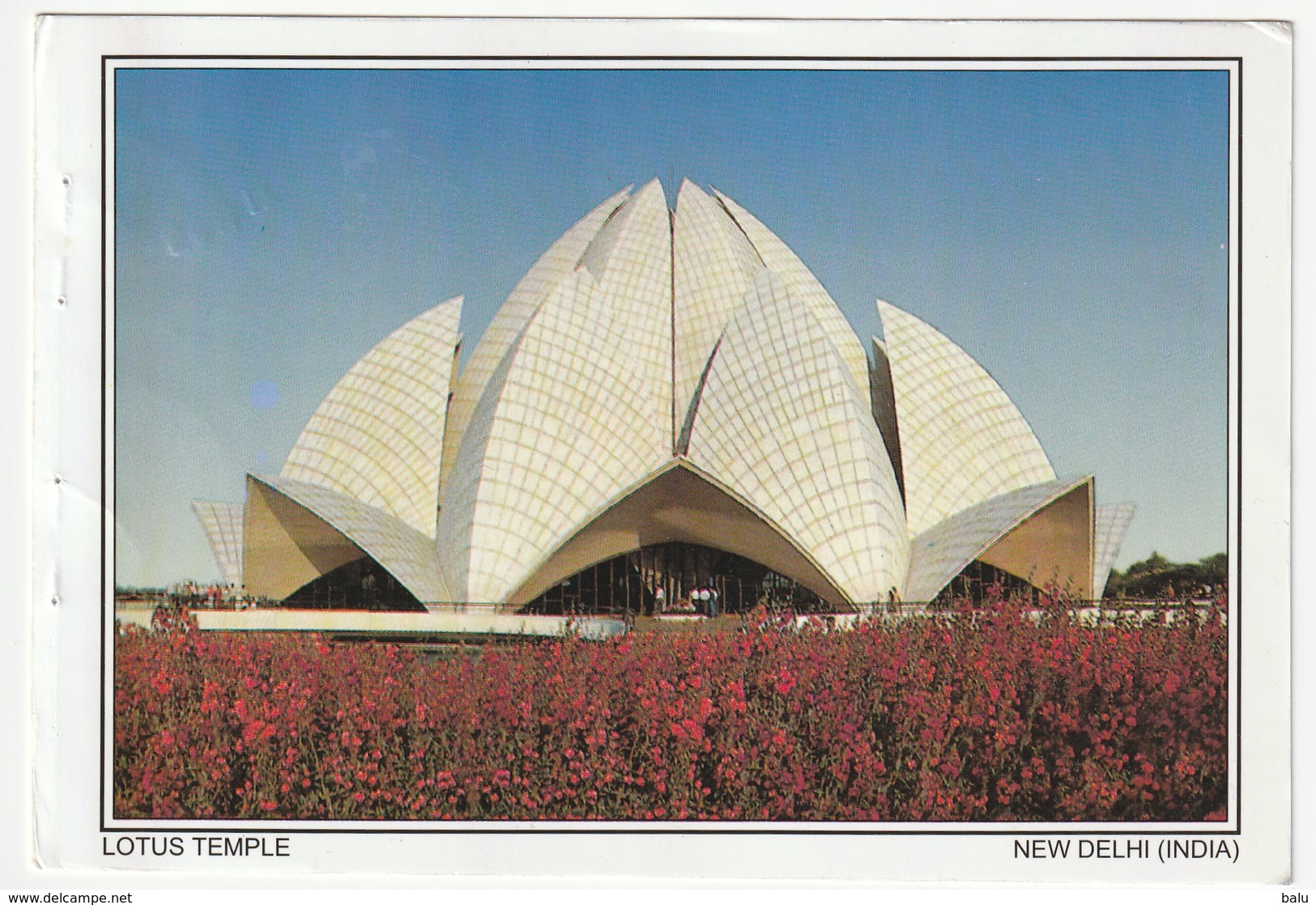 AK Indien. New Delhi Lotus Temple Bhai. 2005 Postalisch Gelaufen Nach Düsseldorf. 2 Scans. 16,1 X 11 Cm - Indien