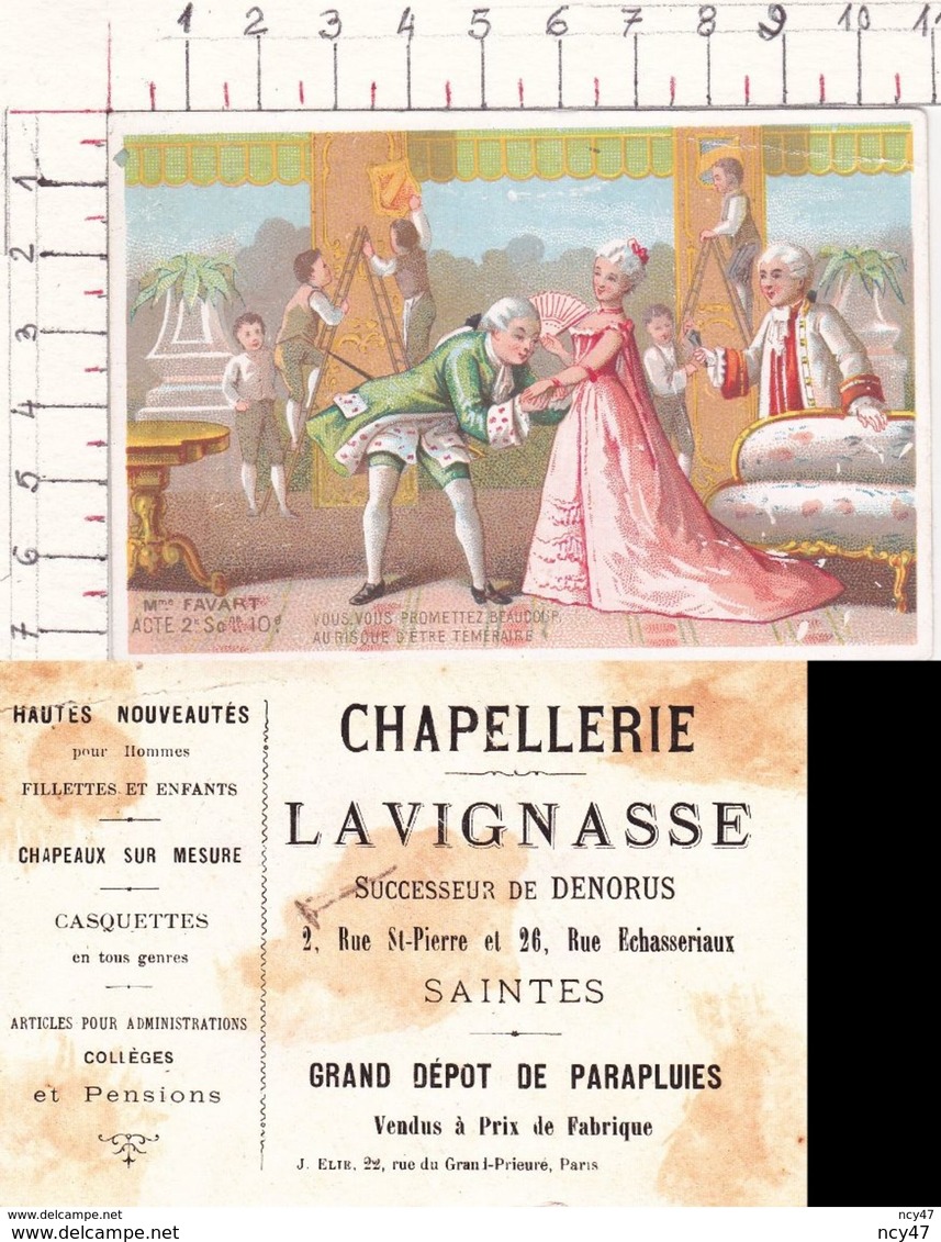 CHROMOS. Chapellerie  LAVIGNASSE (Saintes).  Mme FAVART. ..D851 - Autres & Non Classés