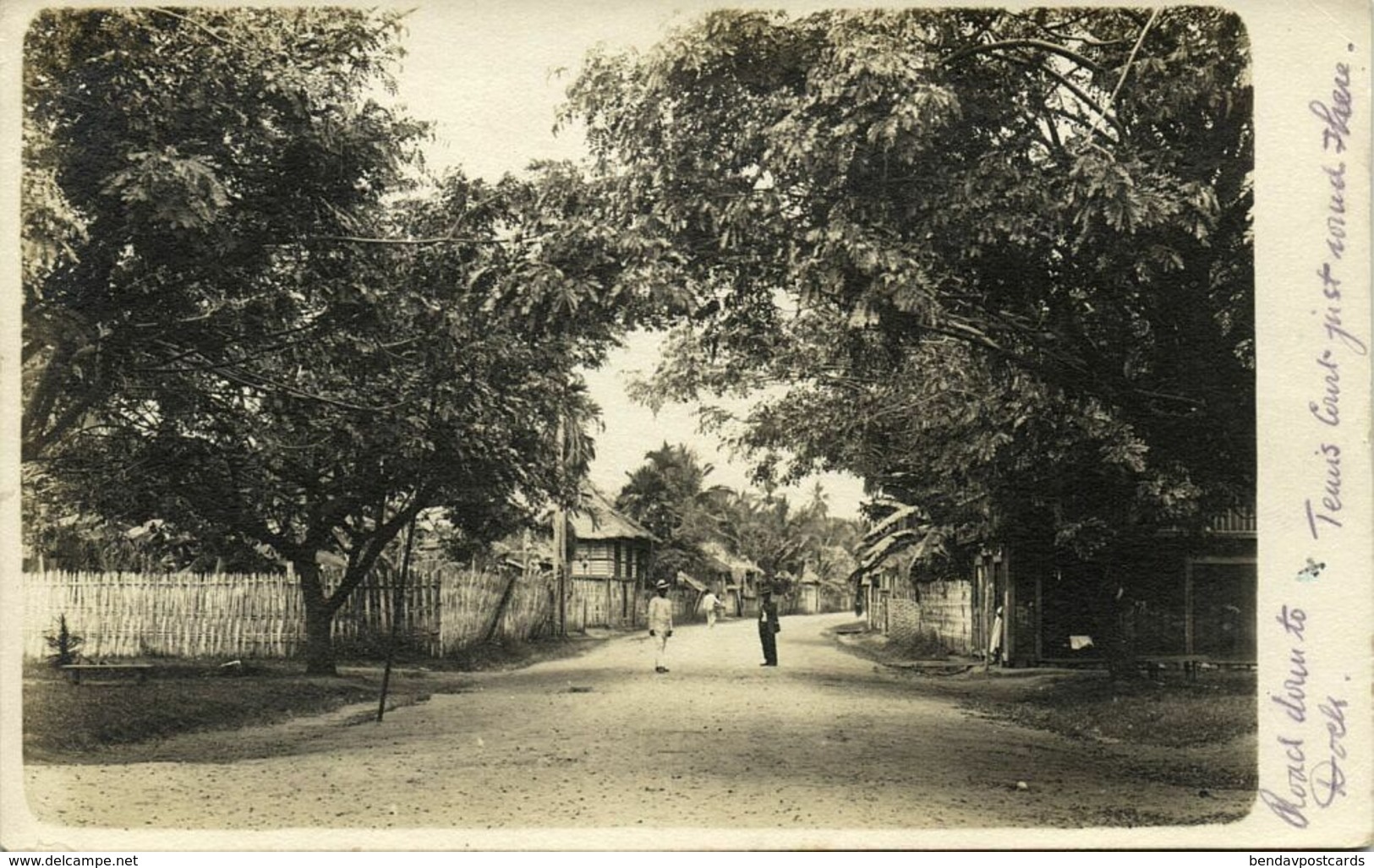 Philippines, Road Down To Dock (1910s) RPPC Postcard - Philippines