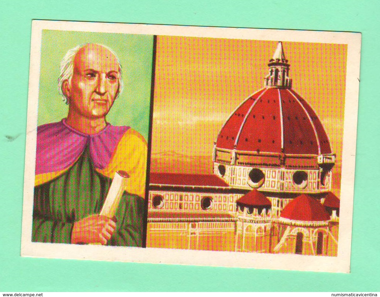 Figurine PANINI Bisvalida Serie UOMINI ILLUSTRI Nr. 130 Brunelleschi 1967 - Edizione Italiana