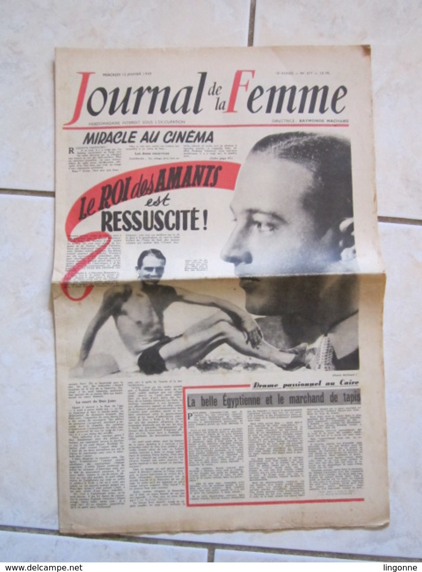 RARE LE JOURNAL De La FEMME Hebdomadaire Interdit Sous L'Occupation Directrice : Raymonde MACHARD  12 JANVIER 1949 - Autres & Non Classés