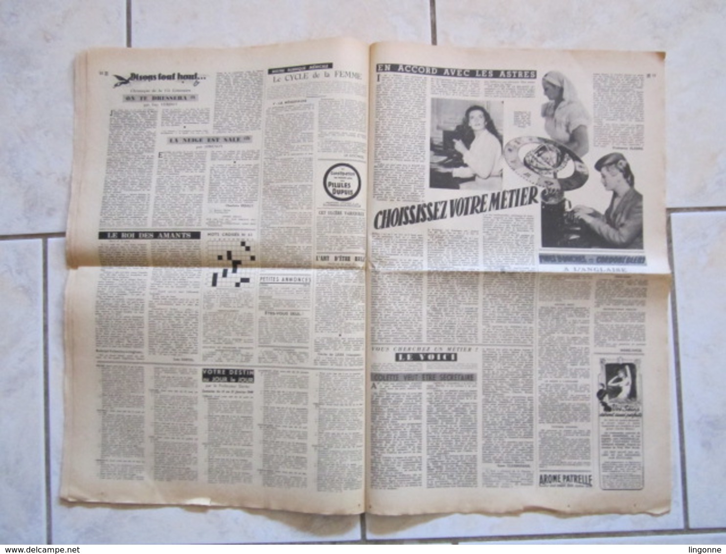 RARE LE JOURNAL de la FEMME Hebdomadaire interdit sous l'Occupation Directrice : Raymonde MACHARD  12 JANVIER 1949