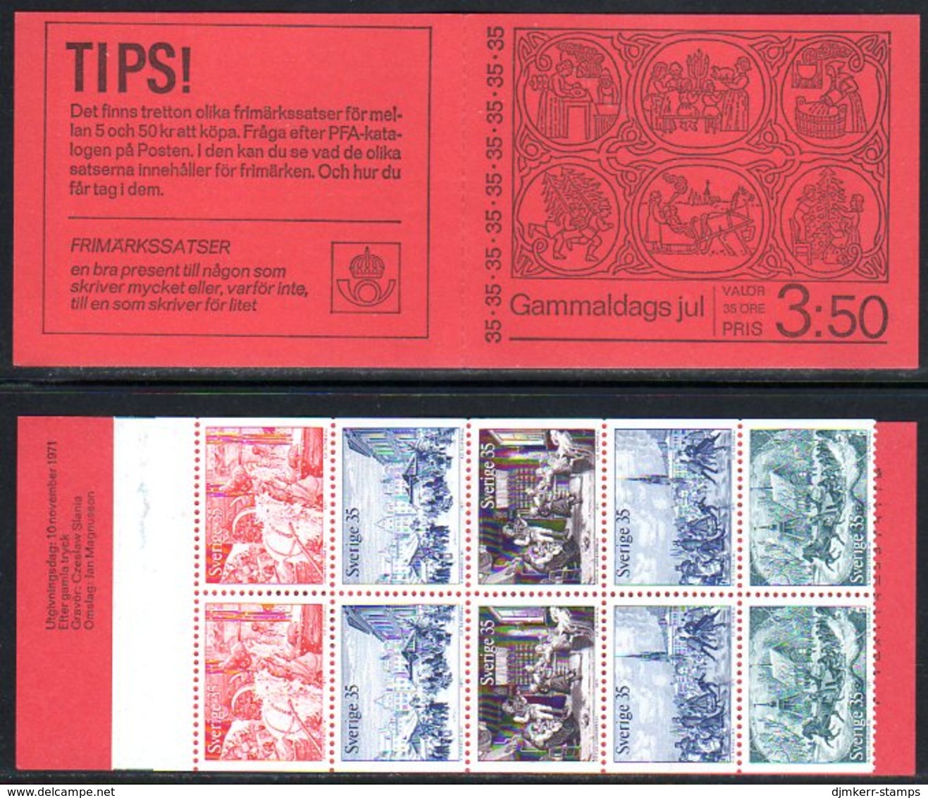 SWEDEN 1971 Christmas Booklet MNH / **.  Michel MH30 - 1951-80