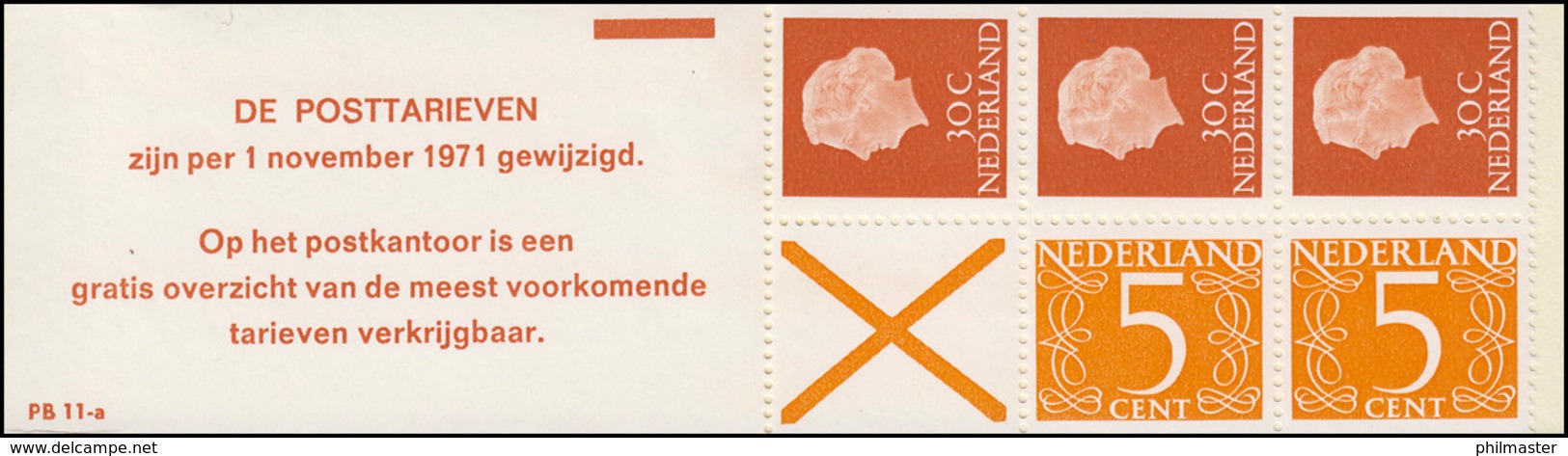 Markenheftchen 11-a Königin Juliane Und Ziffer 1971, Reklame Mit PB 11-a, ** - Carnets Et Roulettes