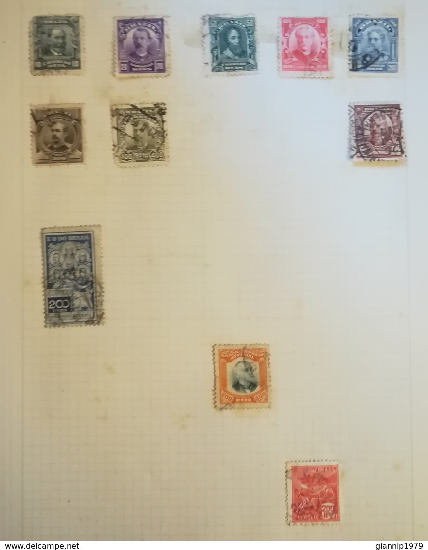 PAGINA PAGE ALBUM BRASILE BRAZIL 1900 PERSONALITA ATTACCATI PAGE WITH STAMPS COLLEZIONI LOTTO - Collections, Lots & Series