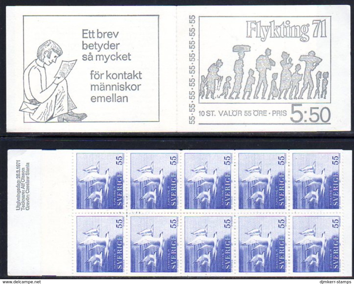 SWEDEN 1971 Refugee Aid Booklet MNH / **.  Michel 705D - 1951-80