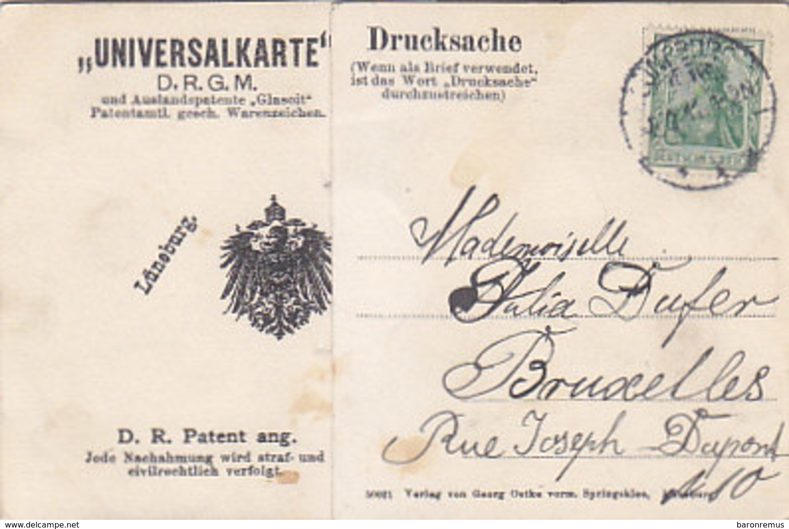 Lüneburg - Klappkarte Mit 8 Handcol.Bildern - Pat.Universalkarte            (190622) - Lüneburg