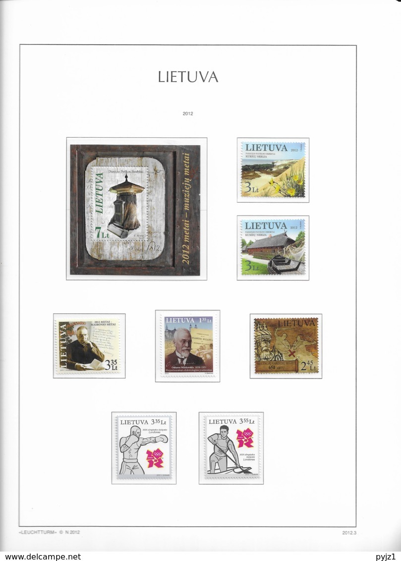 2012 MNH Lituania Year Collection Postfris** - Litauen