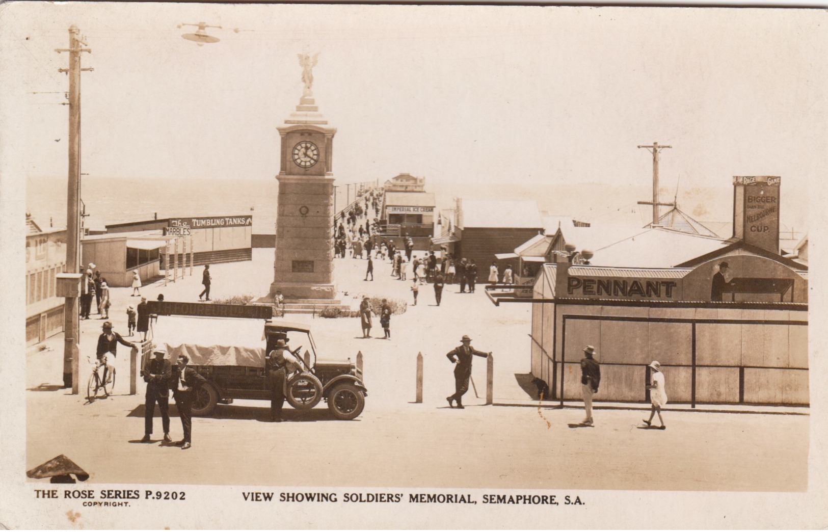 RP: SEMAPHORE , South Australia , 30-40s ; Soldier's Monument & Pier - Other & Unclassified