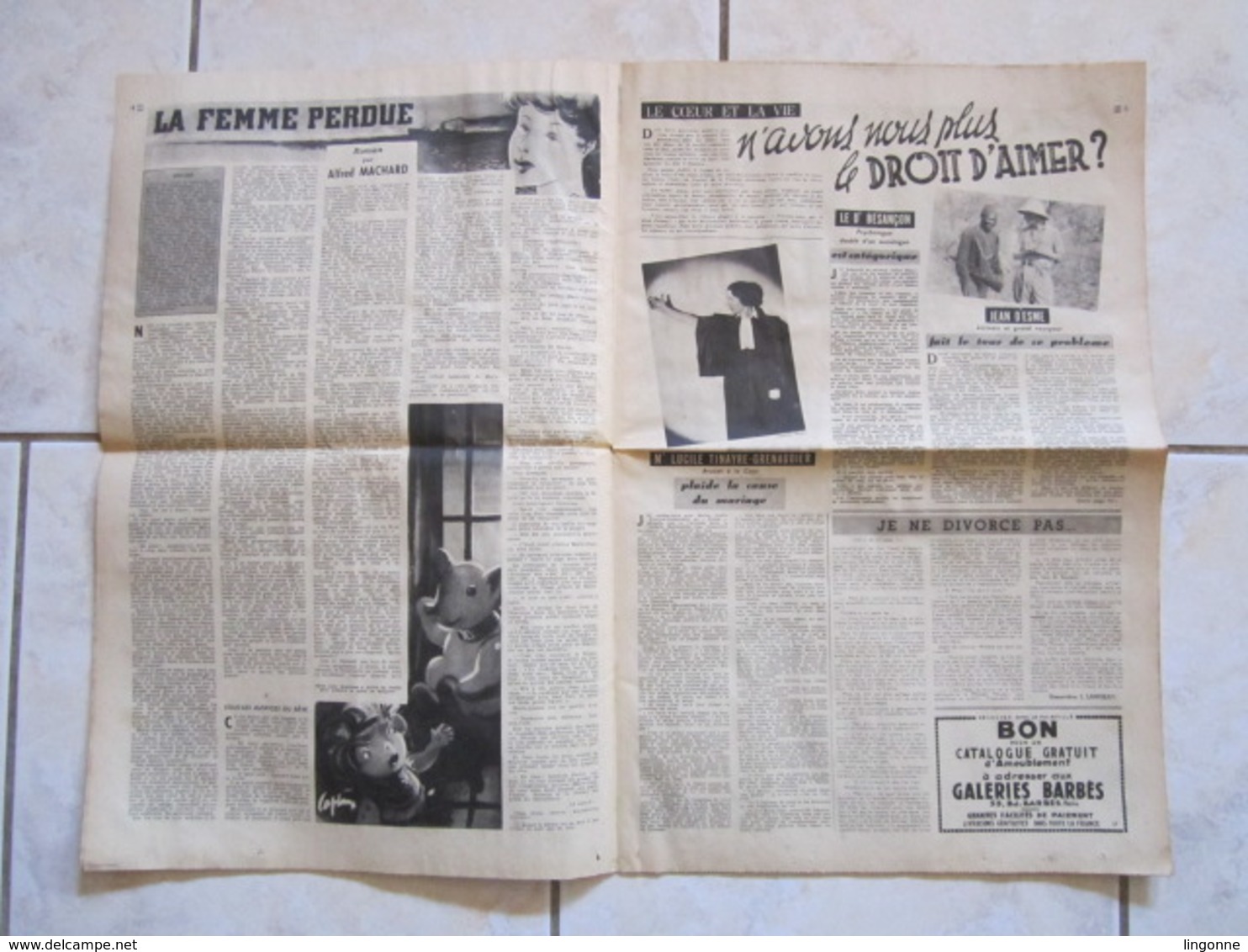 RARE LE JOURNAL De La FEMME Hebdomadaire Interdit Sous L'Occupation Directrice : Raymonde MACHARD 21 JUILLET 1948 - Autres & Non Classés