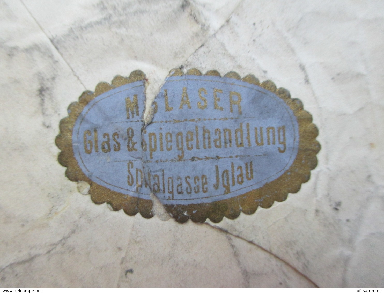 Österreich Um 1864 GA Umschlag Stempel K1 Iglau - Wien Vignette M. Glaser Glas & Spiegelhandlung Spitalgasse Iglau - Briefe U. Dokumente