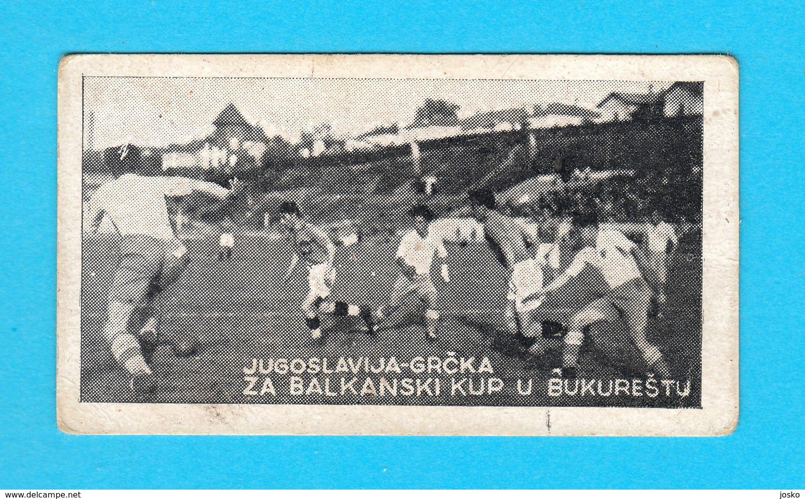 YUGOSLAVIAv GREECE - 1933 Football Match For Balkan Cup * Yugoslav Card Issued Before WW2 * Soccer Fussball Grece Foot - Trading Cards