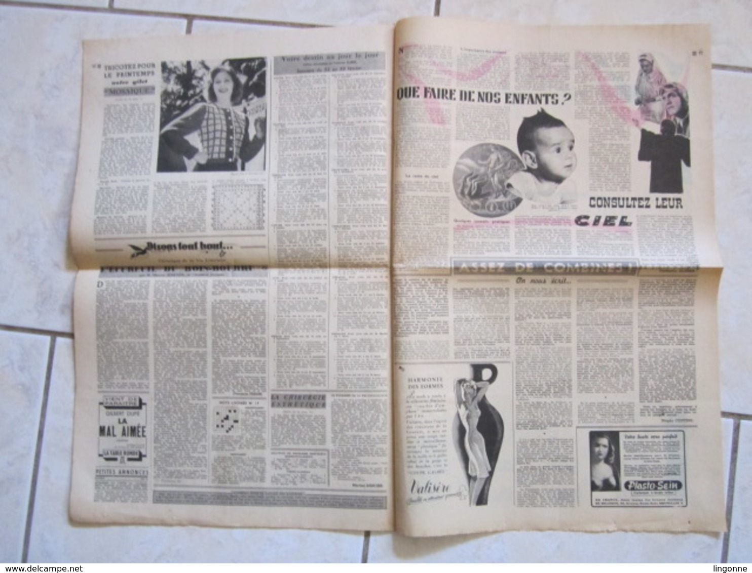 RARE LE JOURNAL de la FEMME Hebdomadaire interdit sous l'Occupation Directrice : Raymonde MACHARD 20 FEVRIER 1948
