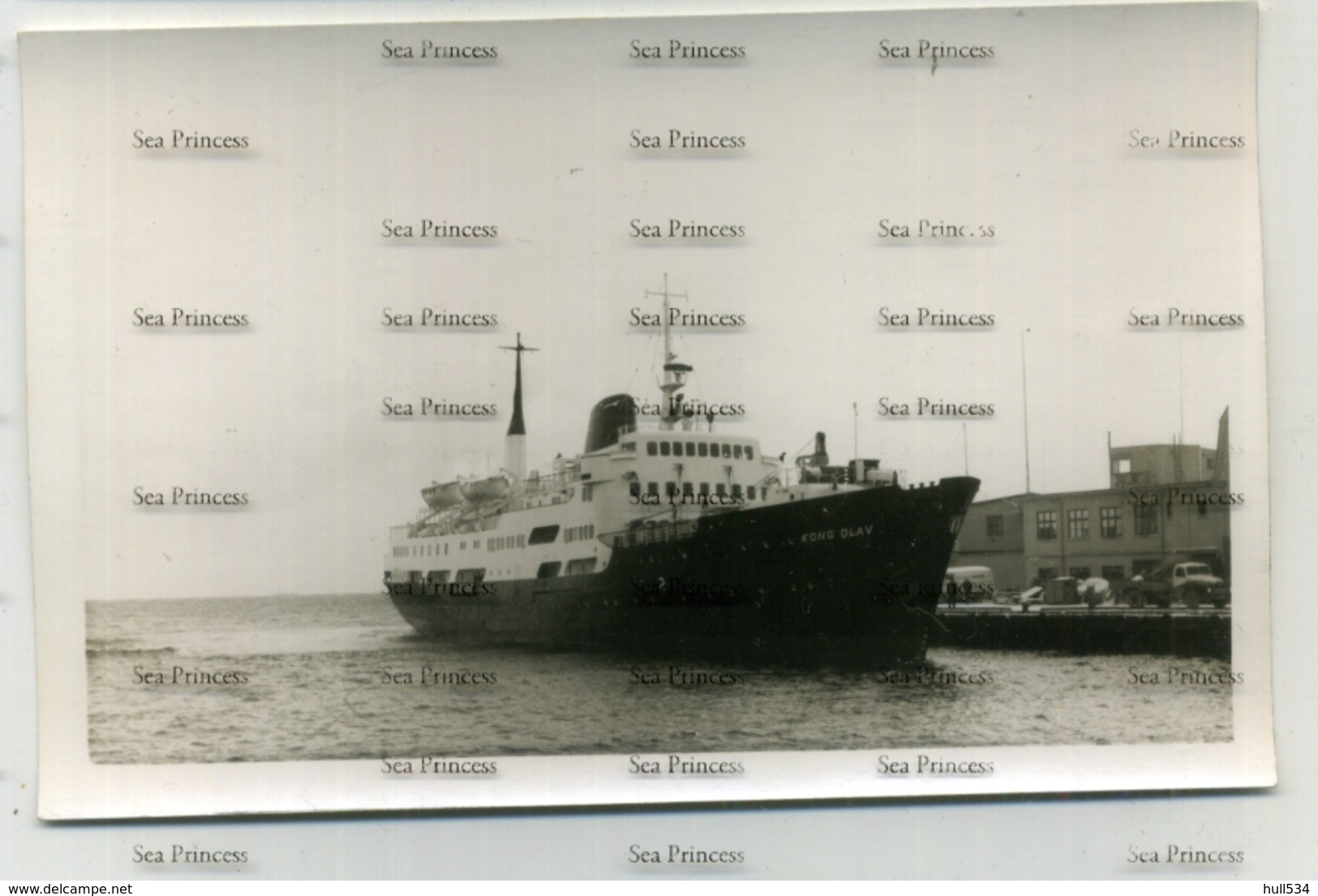 Norway Postcard Ship Ferry Hurtigruten MS Kong Olav Stavanger SS Co At Harstad 1967 - Norway