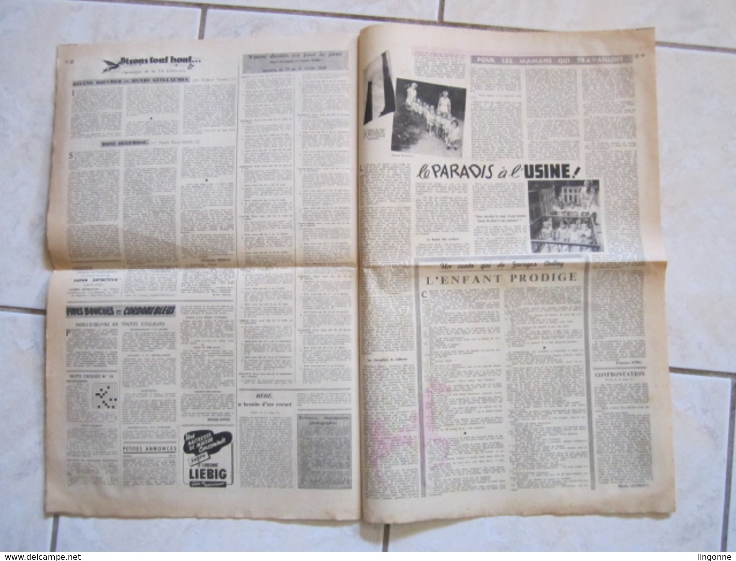 RARE LE JOURNAL de la FEMME Hebdomadaire interdit sous l'Occupation Directrice : Raymonde MACHARD 13 FEVRIER 1948