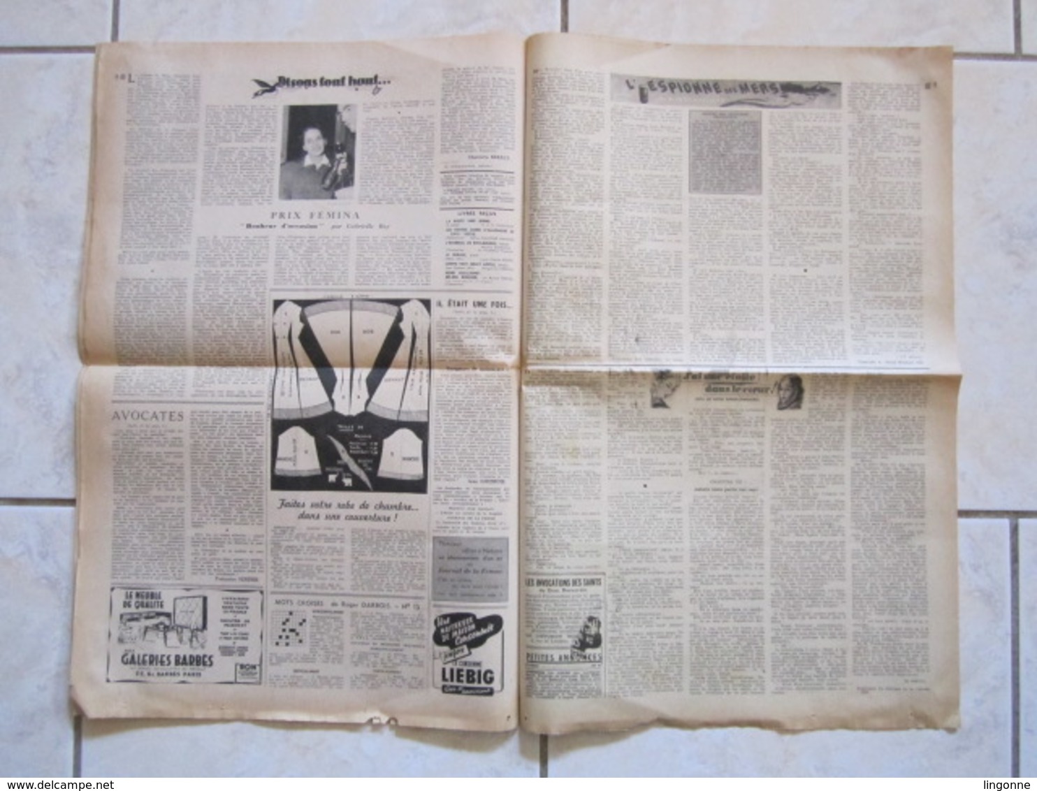 RARE LE JOURNAL De La FEMME Hebdomadaire Interdit Sous L'Occupation Directrice : Raymonde MACHARD 2 JANVIER 1948 - Autres & Non Classés