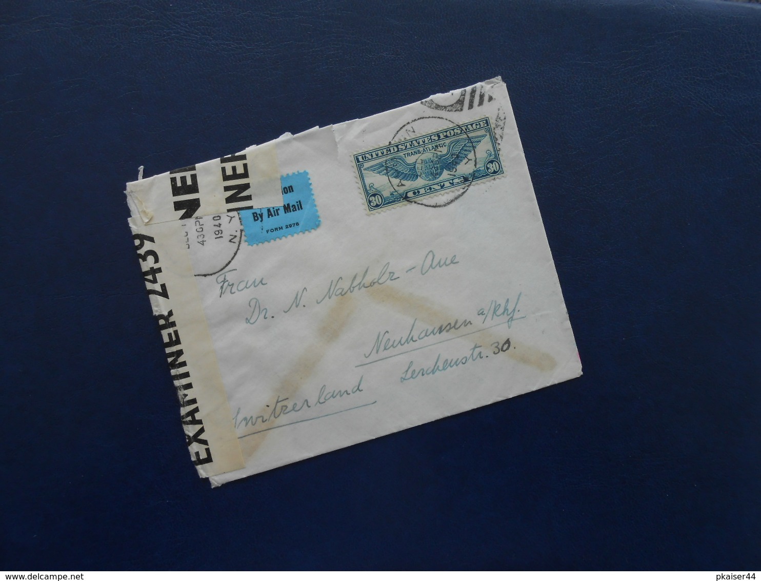 USA - Air Mail Letter From N.Y. To Neuhausen (Switzerland) -  DEC 1940 - Covers & Documents