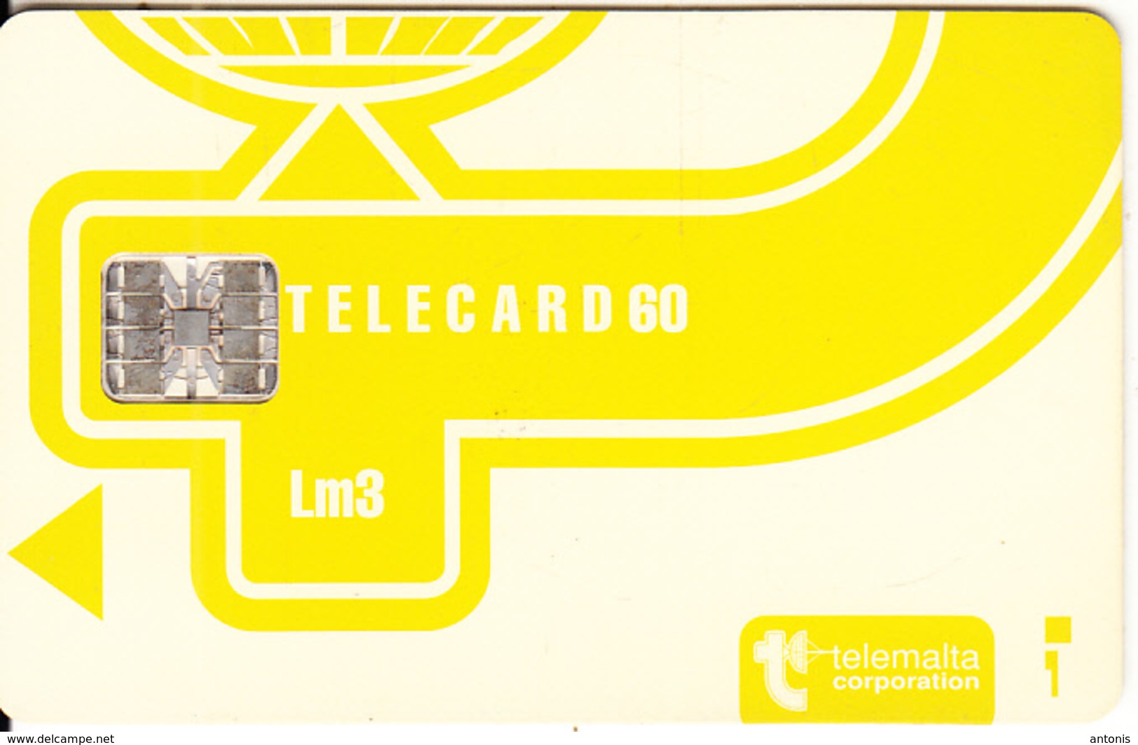 MALTA - Telecom Logo Lm3(yellow), CN : C49146470, Chip SC7, 12/93, Used - Malta