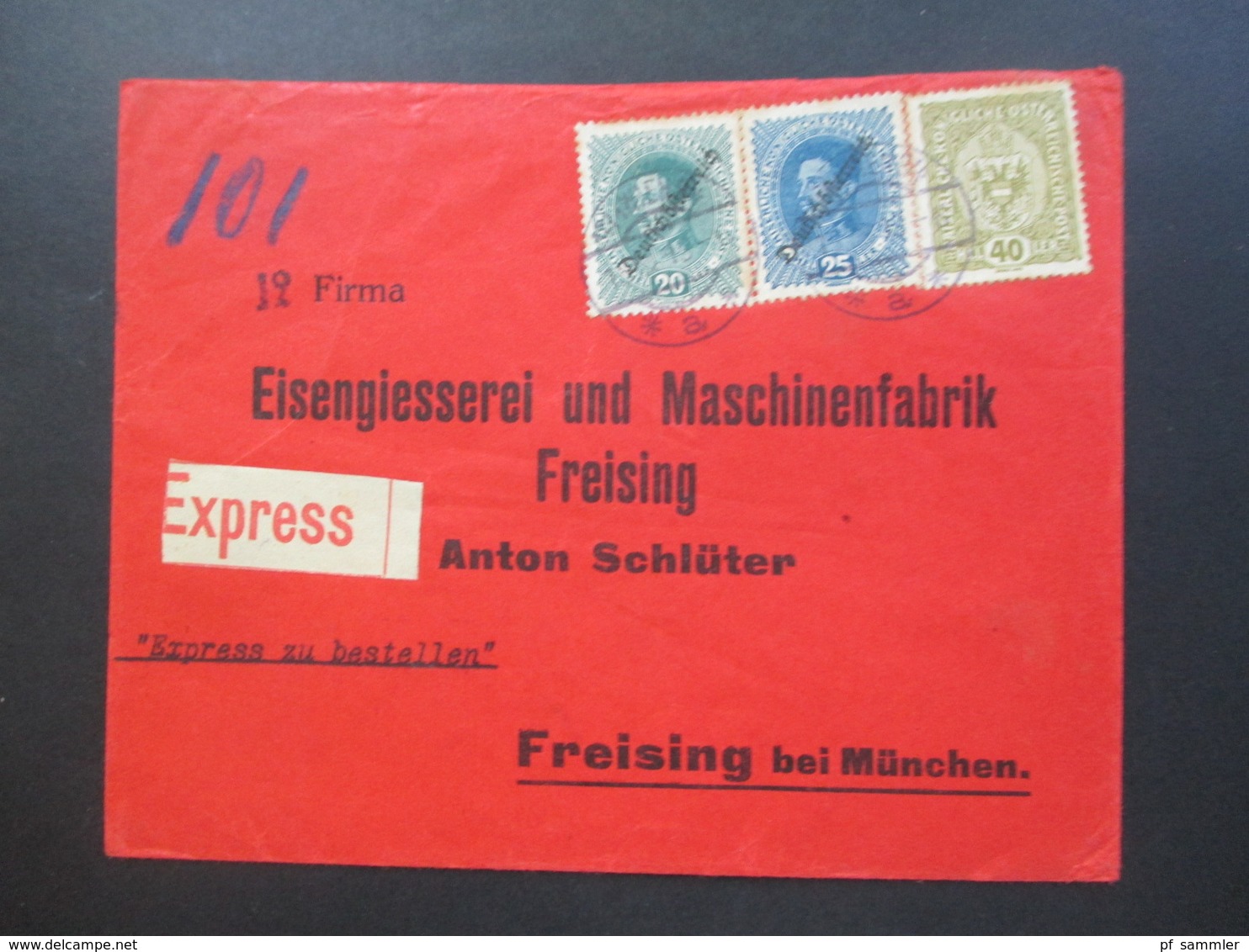 Österreich 1918 MiF Nr. 194 Kaiserkrone Und Aufdruck Deutschösterreich Nr. 234 / 235 Express / Per Express Zu Bestellen - Briefe U. Dokumente