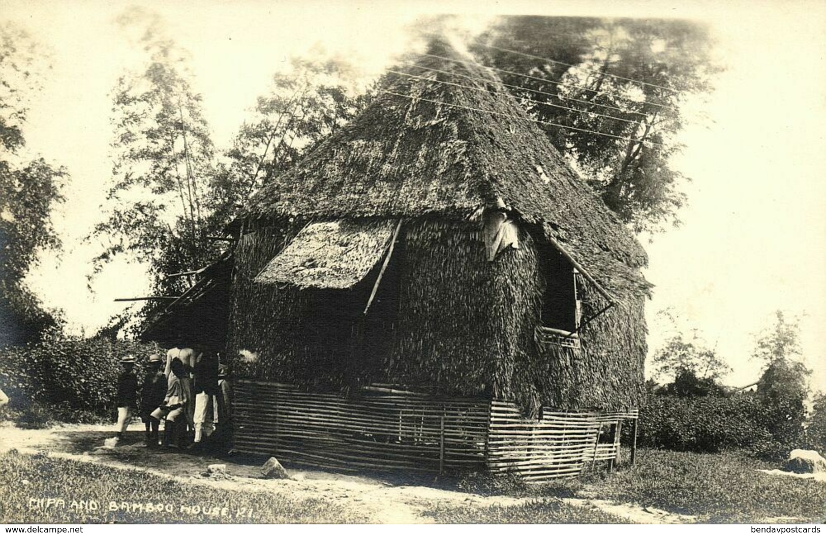 Philippines, Native People With Bamboo House (1910s) RPPC Postcard - Philippines