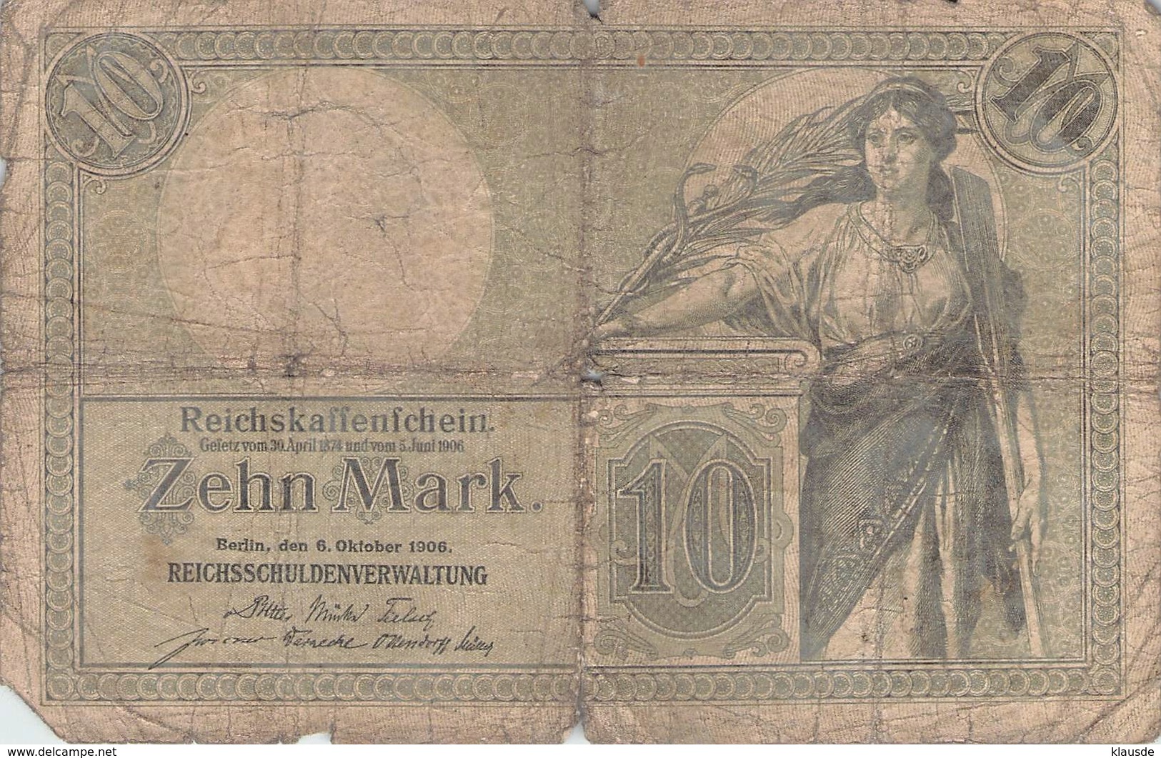 10 Mark Reichsbanknote VG/G (IV) - 10 Mark