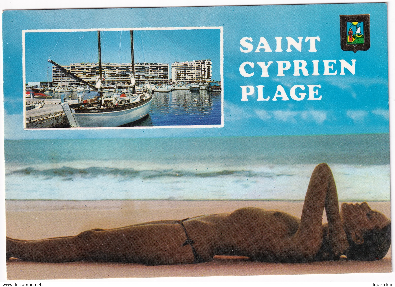 Saint Cyprien Plage - Topless Girl , Voilier  L'Astrolade' - Saint Cyprien