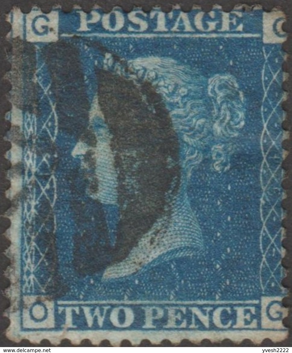 GB 1858 Y&T 27 SG 45 Michel 17. Victoria 2 P. Bleu, Filigrane Grande Couronne. Planche 15. Lettres OG. TB - Used Stamps