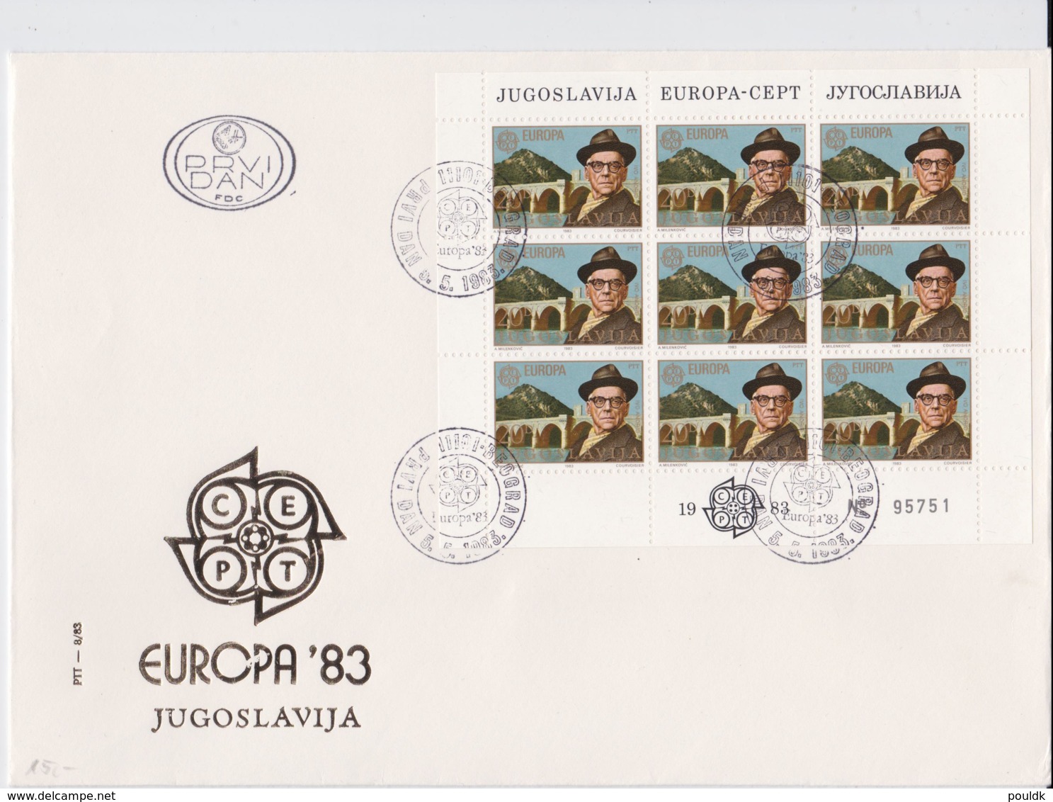 Yugoslavia 1983 FDC Europa CEPT Complete Sheet    (LAR7-38A) - 1983