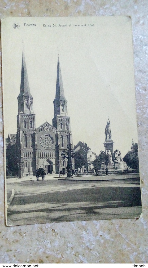 CPA. ANVERS - EGLISE SAINT JOSEPH ET MONUMENT LOOS Animé - NON écrite - BELGIQUE - Collections & Lots