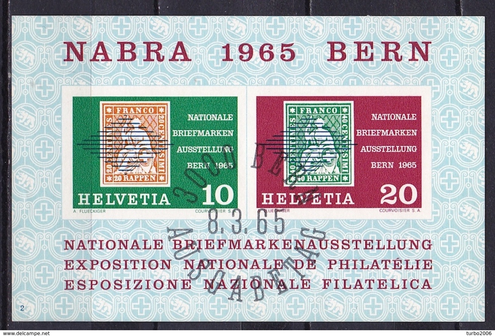 Switzerland / Schweiz / Suisse : 1968 NABRA Block Ersttagstempel  Michel B 20 - Blokken