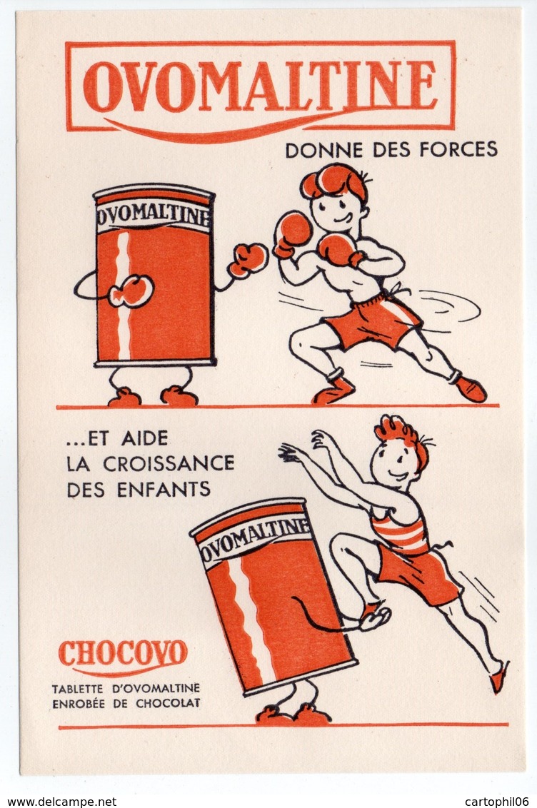- BUVARD CHOCOLAT OVOMALTINE - Donne Des Forces Et Aide La Croissance Des Enfants - - Cacao