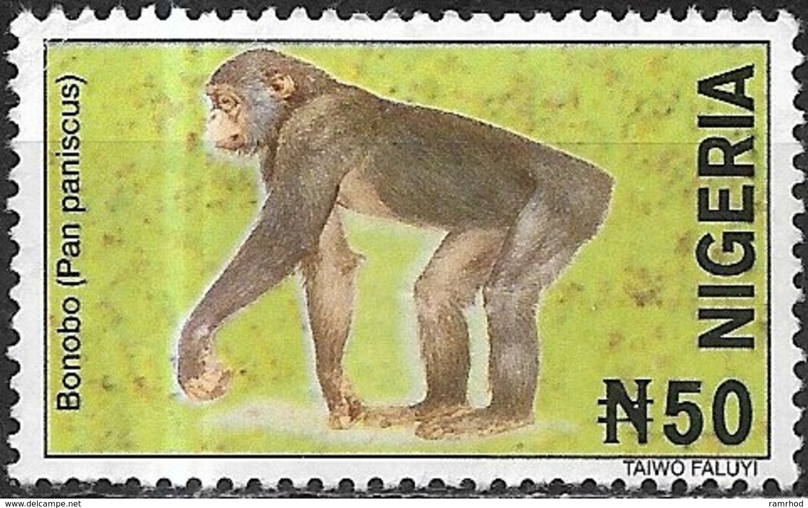 NIGERIA 2001 Wildlife - 50n - Pygmy Chimpanzee (Pan Paniscus) MH - Nigeria (1961-...)