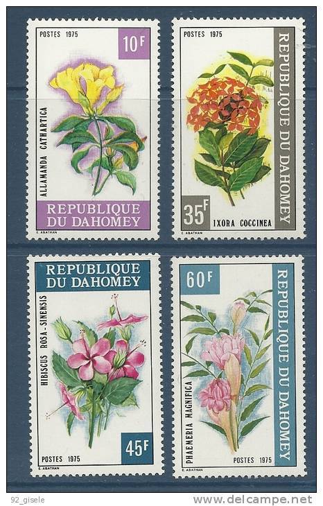 Dahomey YT 360 à 363 " Fleurs " 1975 Neuf** - Benin – Dahomey (1960-...)