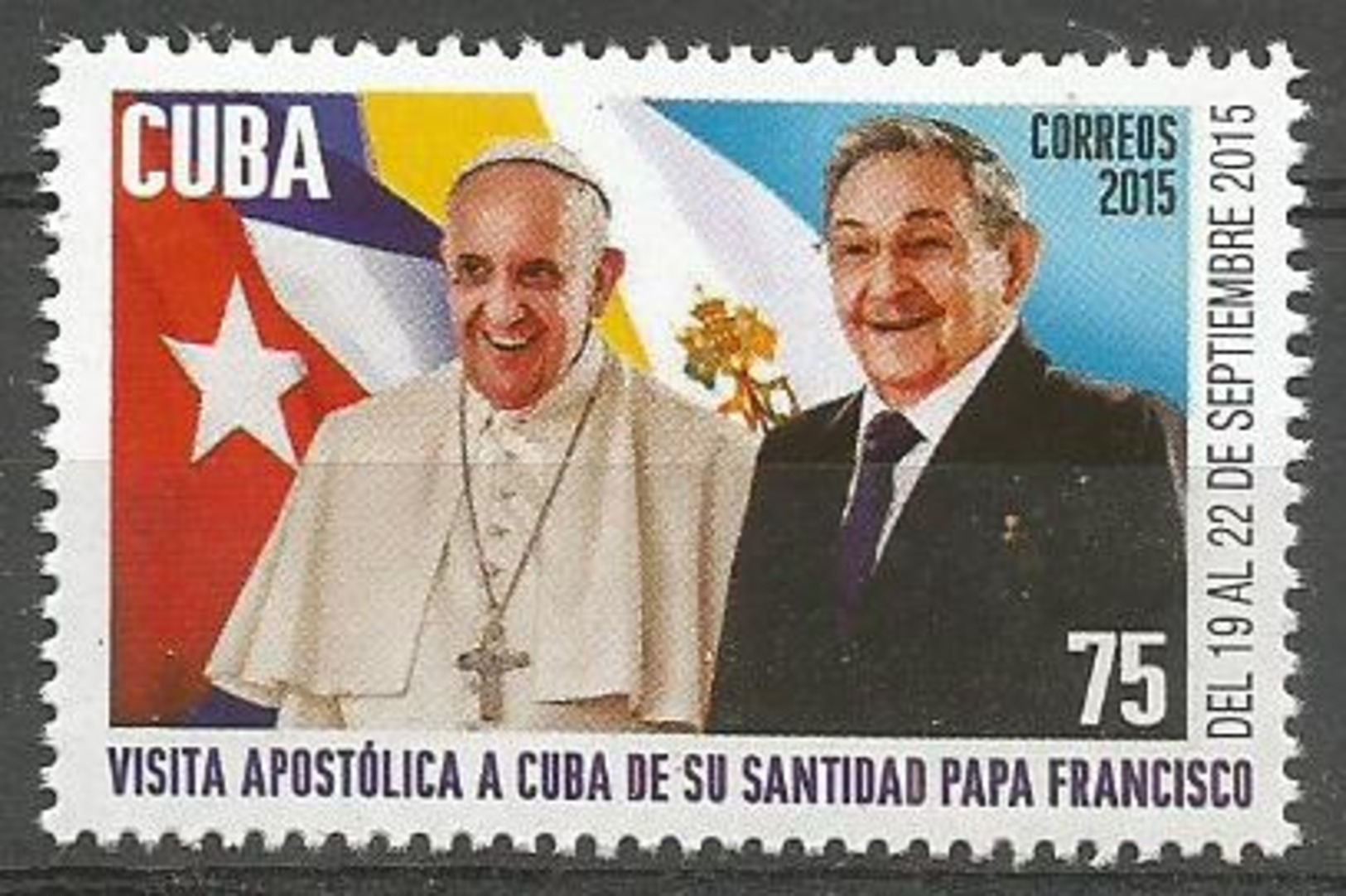 Cuba 2015 Poppe Francisco Visit 1v MNH - Cristianismo