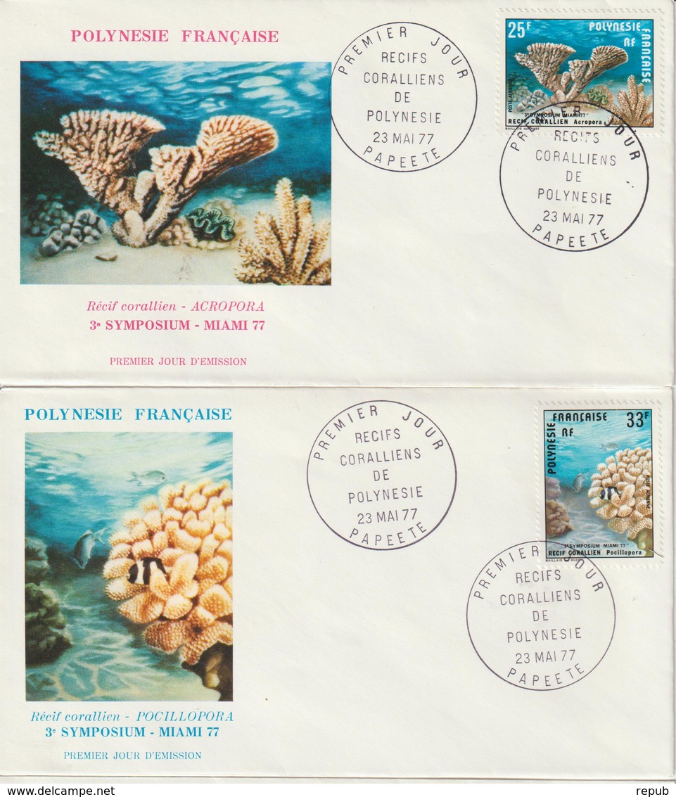 Polynésie FDC 1977 Coraux PA 121 à 122 - FDC