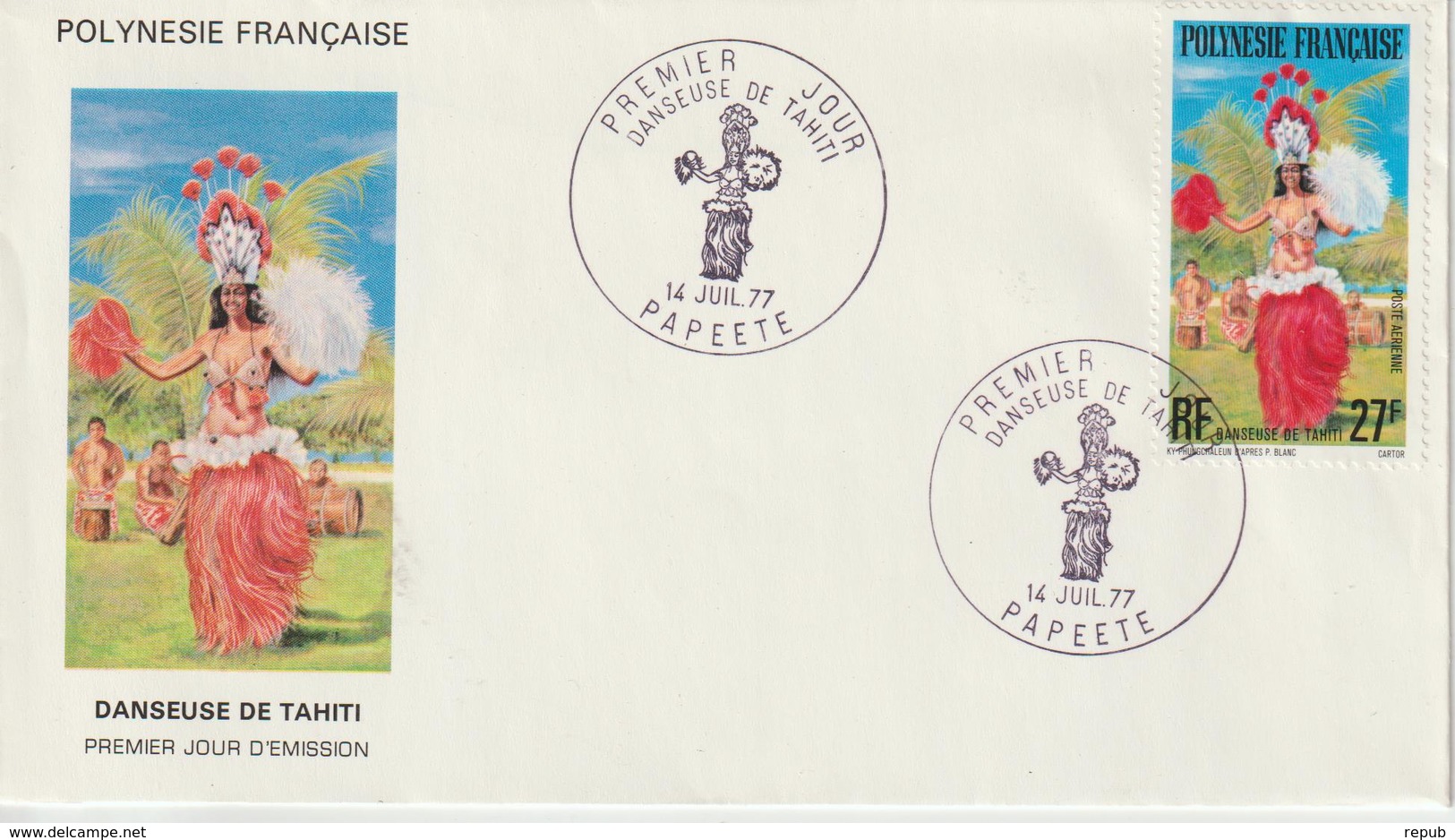 Polynésie FDC 1977 Danseuse PA 124 - FDC