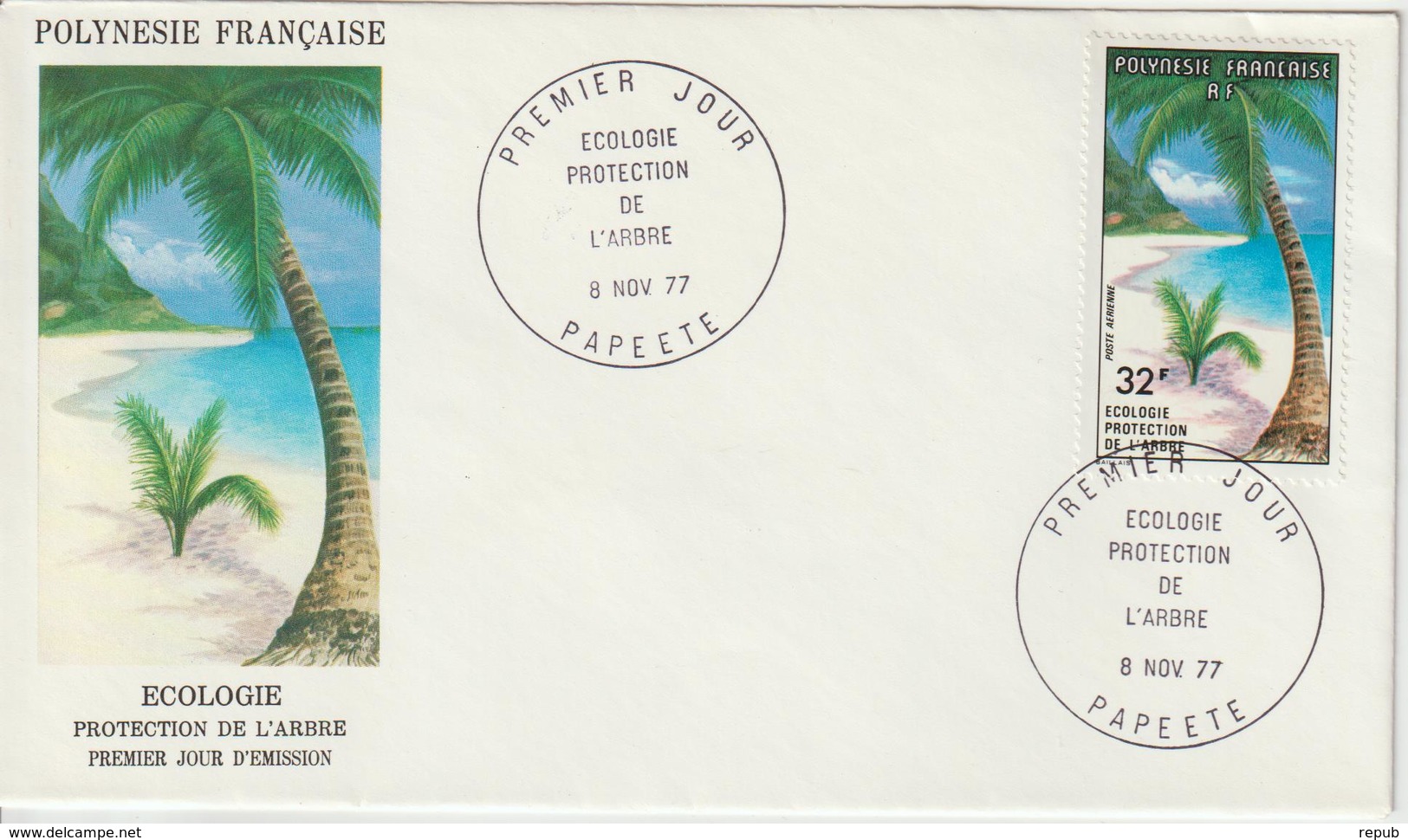 Polynésie FDC 1977 Ecologie PA 128 - FDC