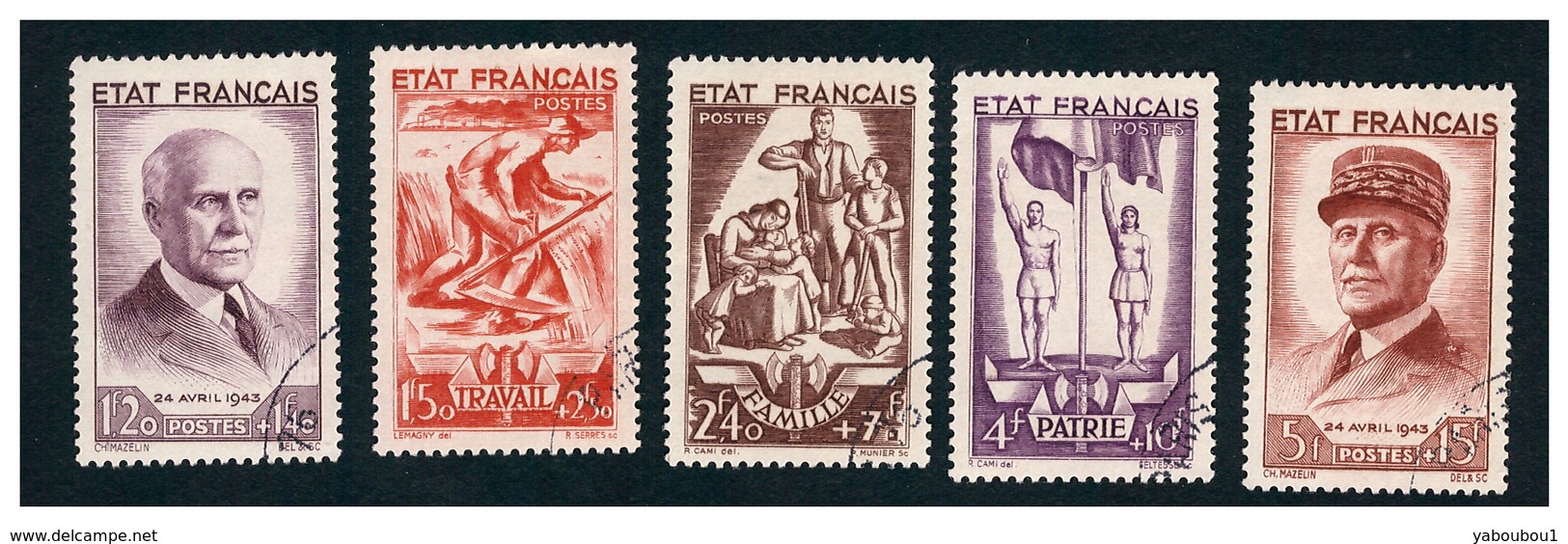 Série N°576 à 580 Obl. - Used Stamps