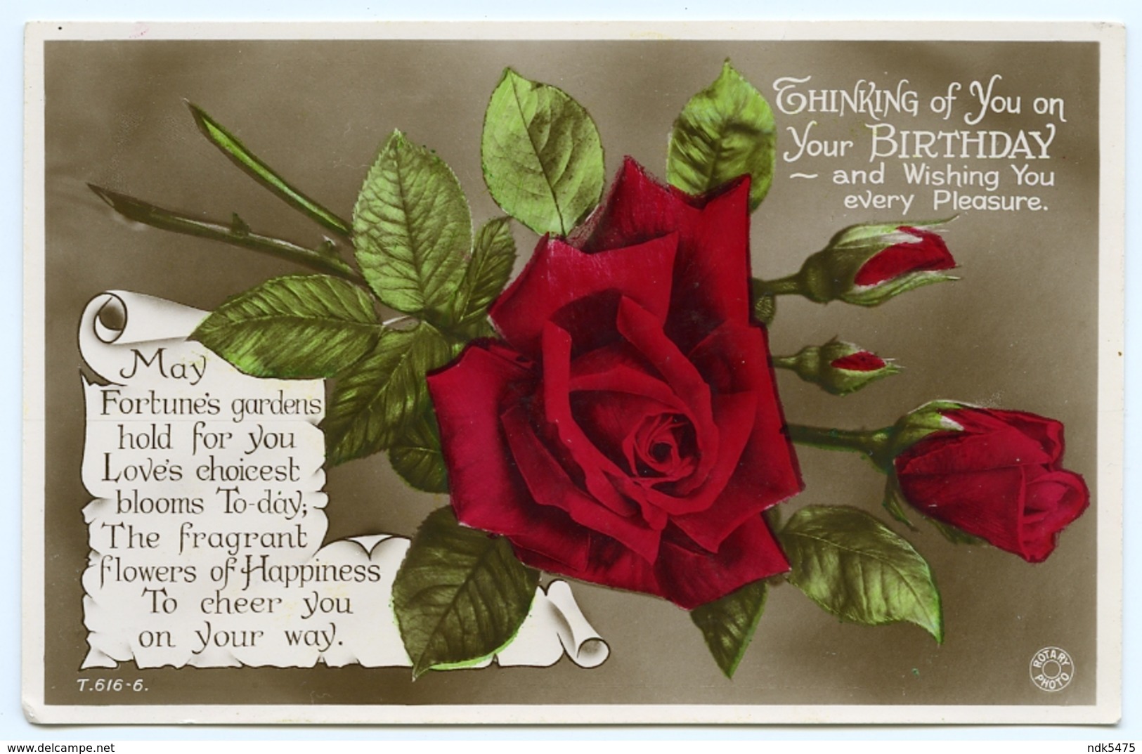 THINKING OF YOU ON YOUR BIRTHDAY (RED ROSES) - Birthday