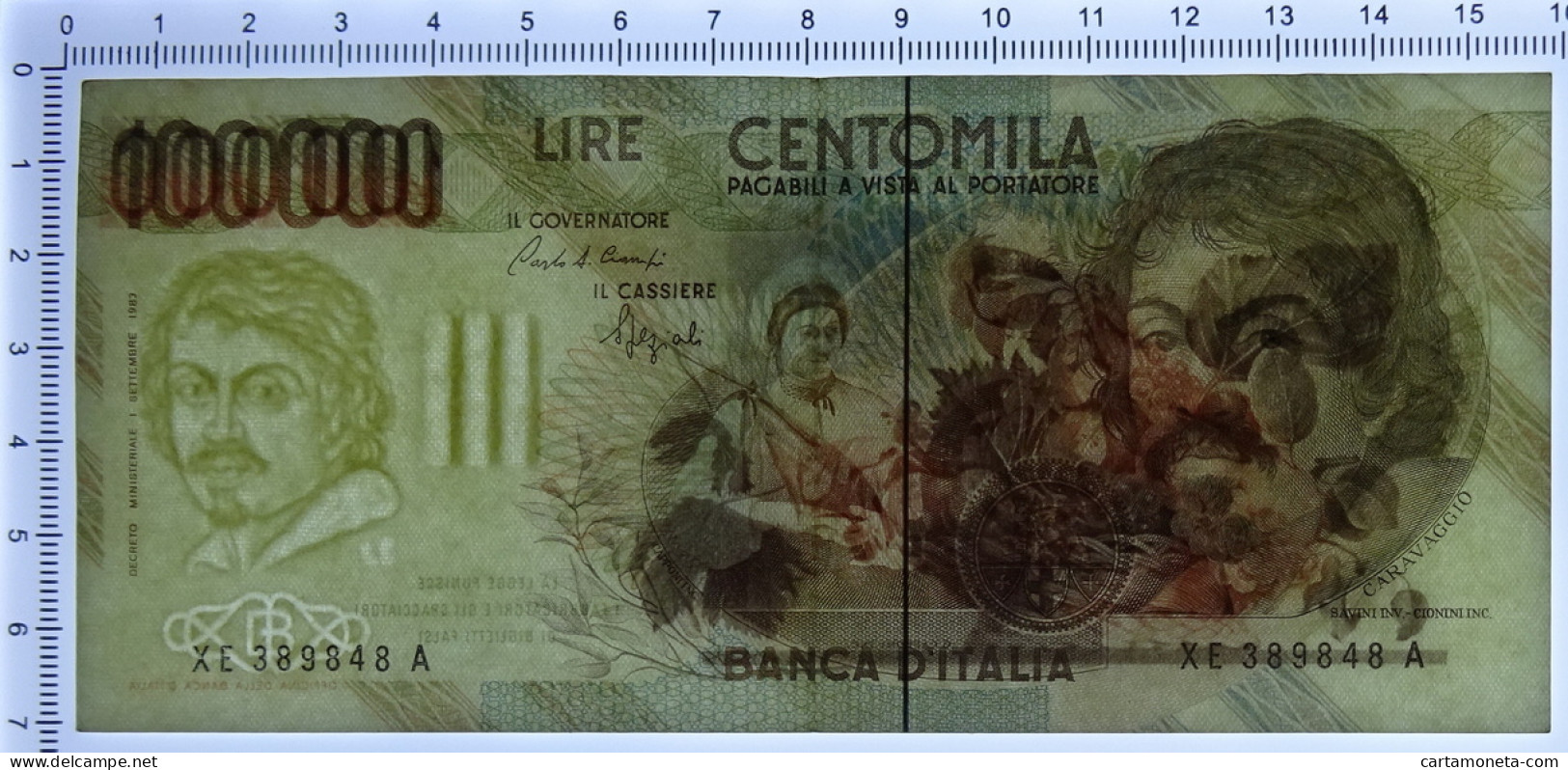 100000 LIRE CARAVAGGIO I TIPO SERIE SOSTITUTIVA XE 08/11/1994 SPL - Altri & Non Classificati