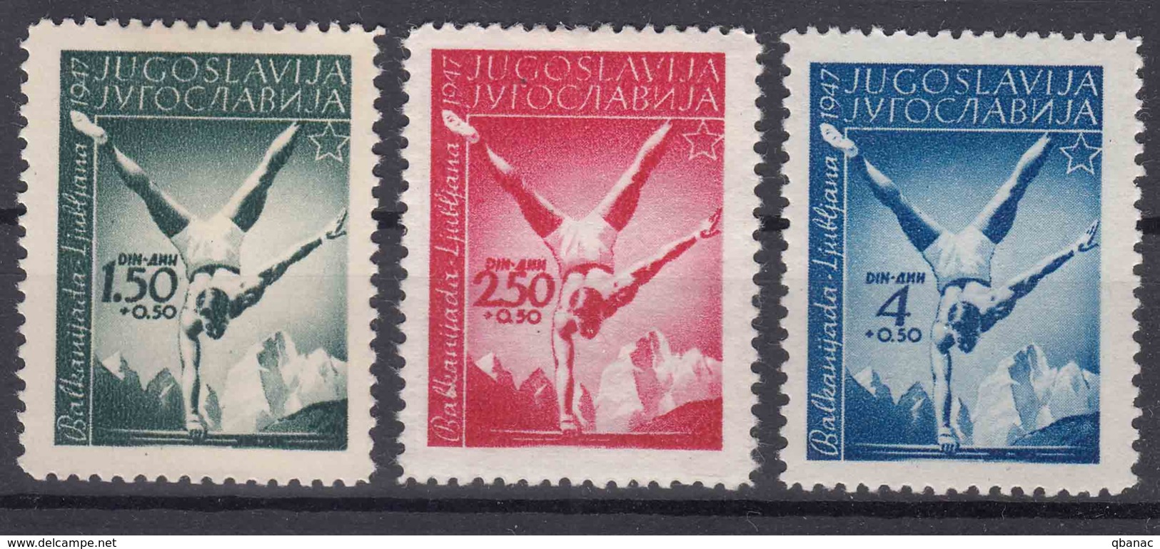 Yugoslavia Republic 1947 Mi#524-526 Mint Hinged - Unused Stamps