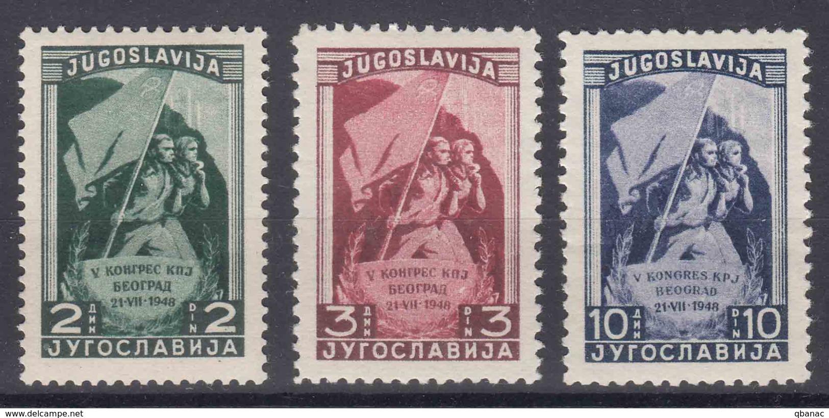 Yugoslavia Republic 1948 Mi#542-544 Mint Hinged - Unused Stamps