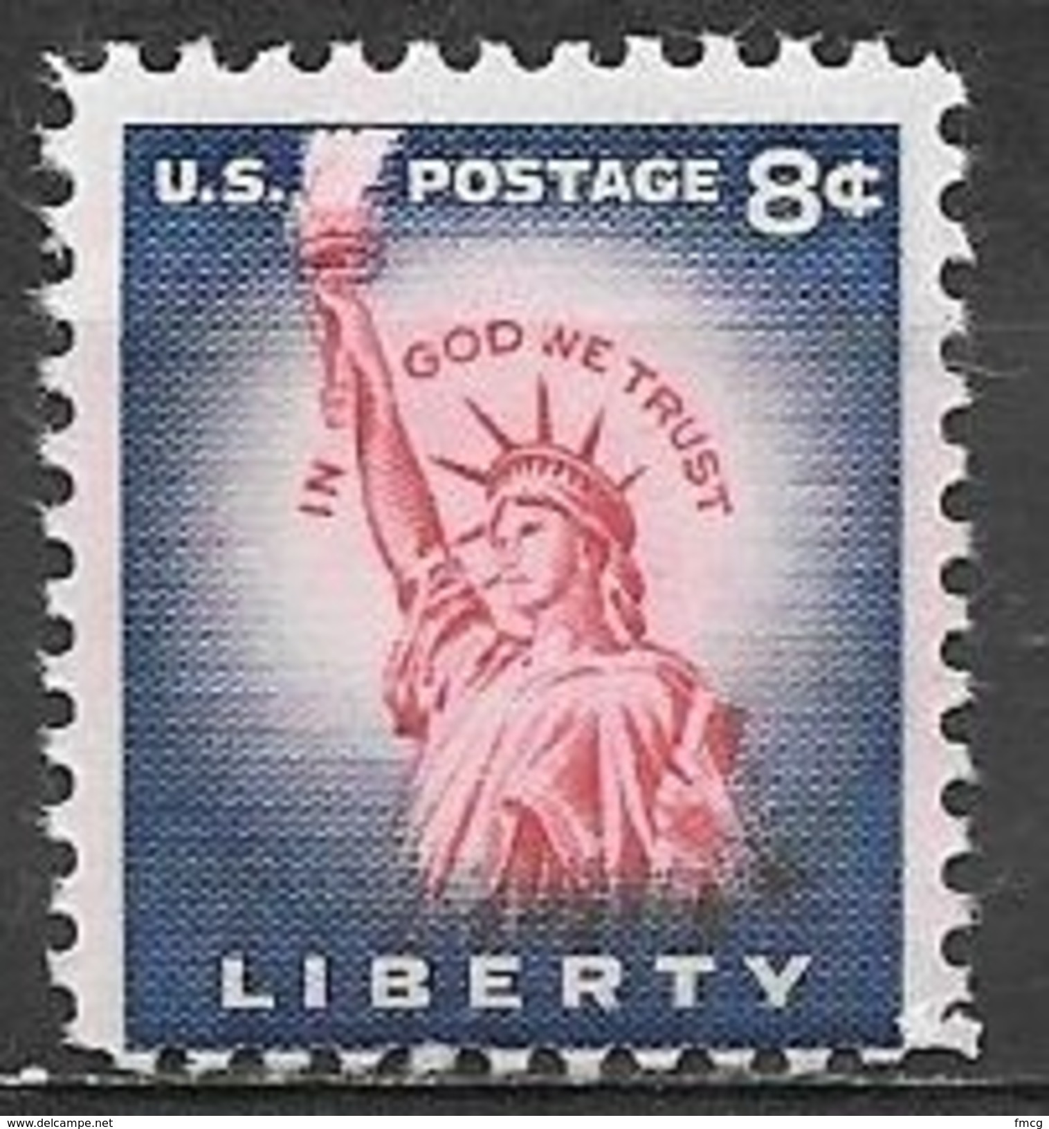 1954 Liberty Series, 8 Cents Statue Of Liberty, Mint Never Hinged - Unused Stamps