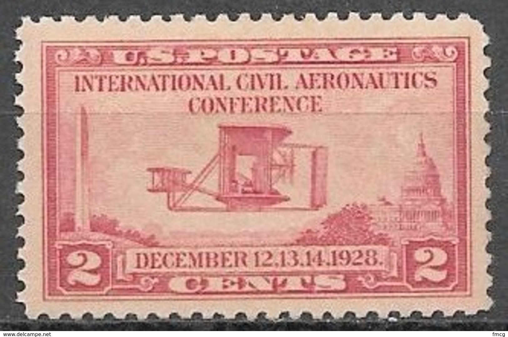 1928 2 Cents Civil Aeronautics Conference, Mint Never Hinged - Unused Stamps